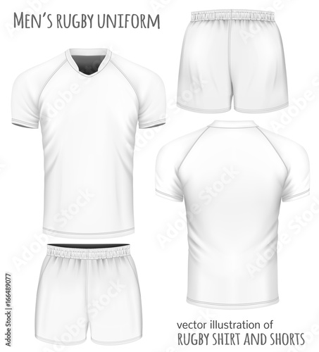 Rugby uniform: jersey and shorts. Vector illustration.
