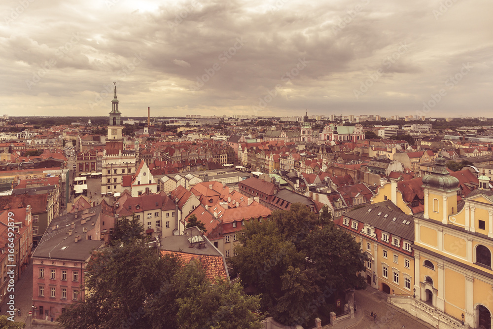 Poznan Cityscape East View Polish Skyline Split Toning Landscape Photography