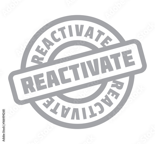 Reactivate rubber stamp. Grunge design with dust scratches. Effects can be easily removed for a clean, crisp look. Color is easily changed.
