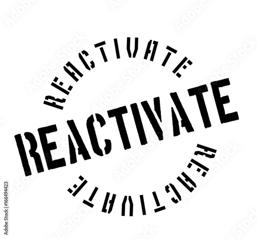 Reactivate rubber stamp. Grunge design with dust scratches. Effects can be easily removed for a clean, crisp look. Color is easily changed.