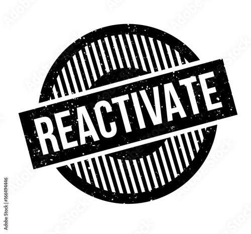 Reactivate rubber stamp. Grunge design with dust scratches. Effects can be easily removed for a clean, crisp look. Color is easily changed.
