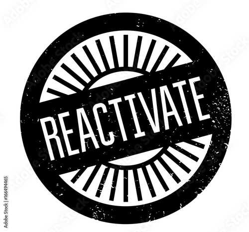 Reactivate rubber stamp. Grunge design with dust scratches. Effects can be easily removed for a clean, crisp look. Color is easily changed.