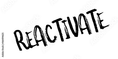 Reactivate rubber stamp. Grunge design with dust scratches. Effects can be easily removed for a clean, crisp look. Color is easily changed.