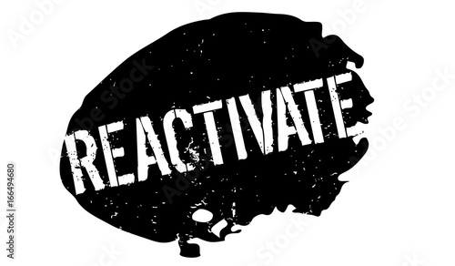Reactivate rubber stamp. Grunge design with dust scratches. Effects can be easily removed for a clean, crisp look. Color is easily changed.