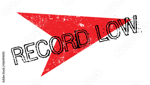 Record Low rubber stamp. Grunge design with dust scratches. Effects can be easily removed for a clean, crisp look. Color is easily changed.