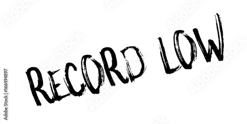 Record Low rubber stamp. Grunge design with dust scratches. Effects can be easily removed for a clean, crisp look. Color is easily changed.