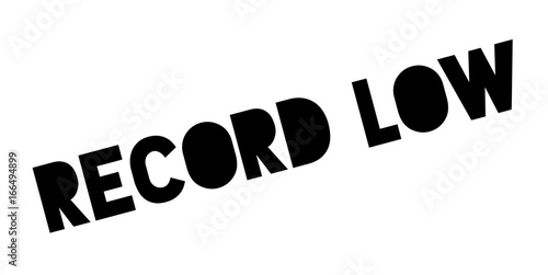Record Low rubber stamp. Grunge design with dust scratches. Effects can be easily removed for a clean, crisp look. Color is easily changed.