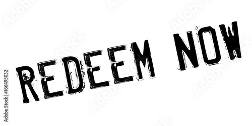 Redeem Now rubber stamp. Grunge design with dust scratches. Effects can be easily removed for a clean, crisp look. Color is easily changed.