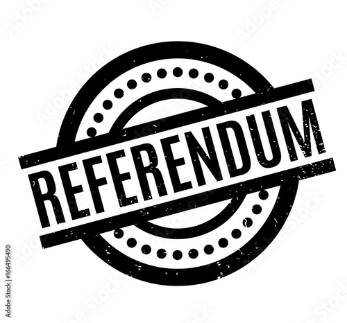 Referendum rubber stamp. Grunge design with dust scratches. Effects can be easily removed for a clean, crisp look. Color is easily changed.