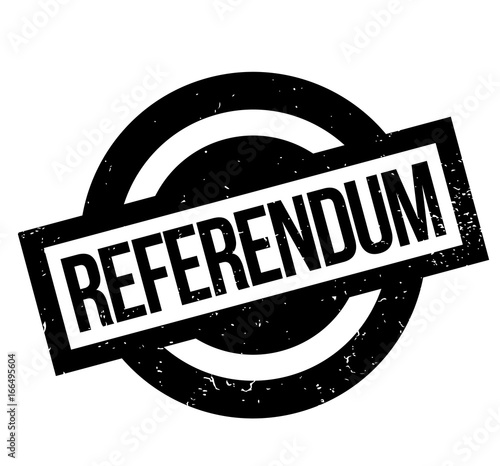 Referendum rubber stamp. Grunge design with dust scratches. Effects can be easily removed for a clean, crisp look. Color is easily changed.