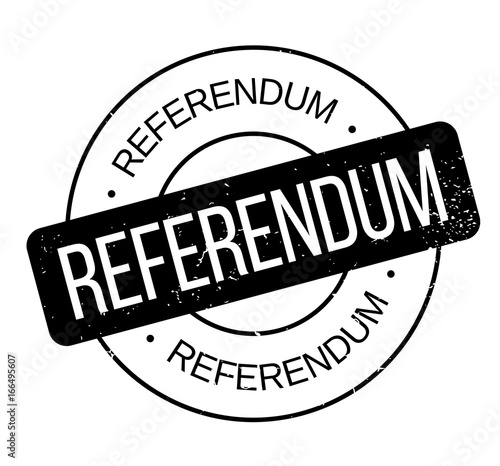 Referendum rubber stamp. Grunge design with dust scratches. Effects can be easily removed for a clean, crisp look. Color is easily changed.