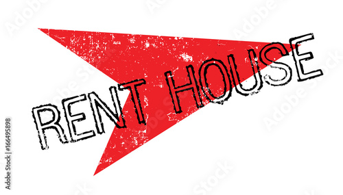 Rent House rubber stamp. Grunge design with dust scratches. Effects can be easily removed for a clean, crisp look. Color is easily changed.