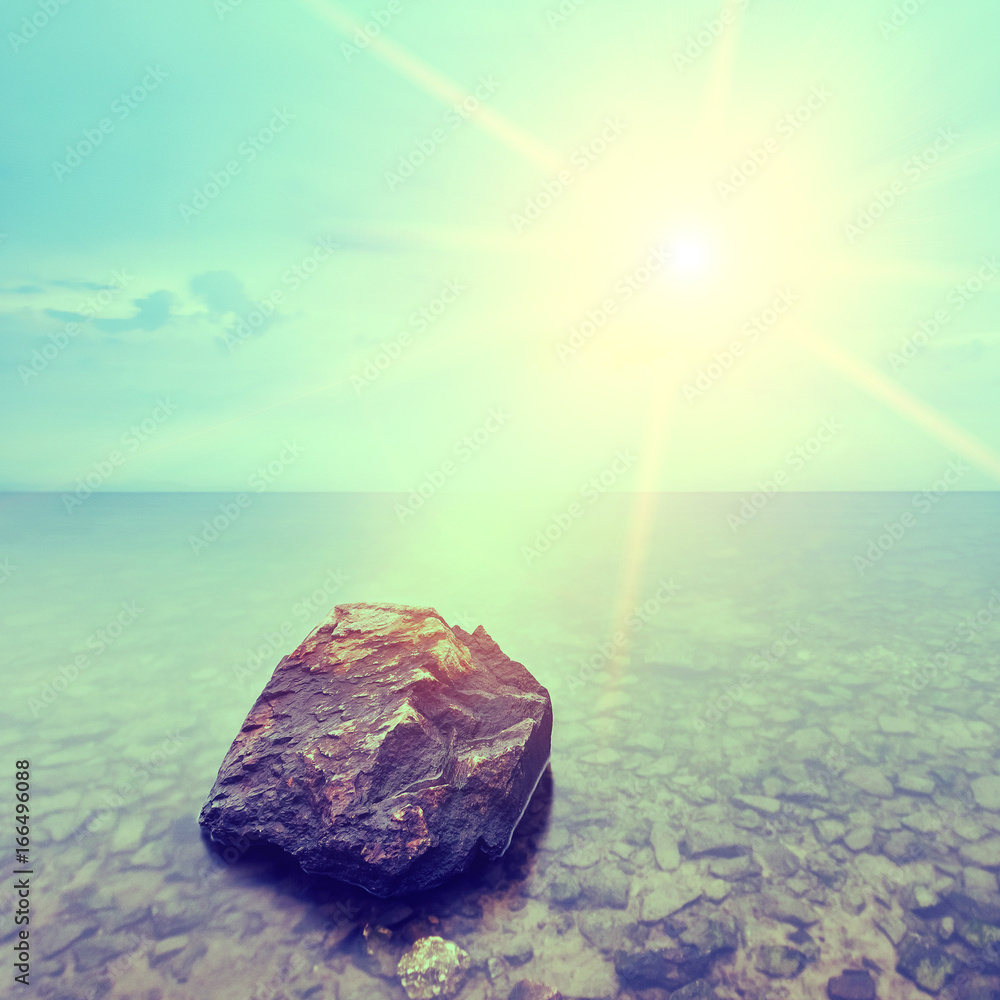 Naklejka premium Minimalist misty landscape. Ukraine.