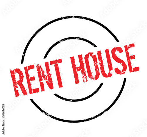 Rent House rubber stamp. Grunge design with dust scratches. Effects can be easily removed for a clean, crisp look. Color is easily changed.