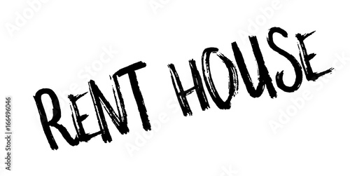 Rent House rubber stamp. Grunge design with dust scratches. Effects can be easily removed for a clean, crisp look. Color is easily changed.