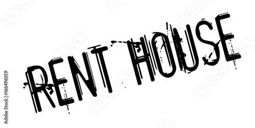 Rent House rubber stamp. Grunge design with dust scratches. Effects can be easily removed for a clean, crisp look. Color is easily changed.