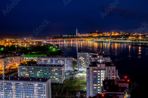 Night city of Krasnoyarsk lights ночной Красноярск