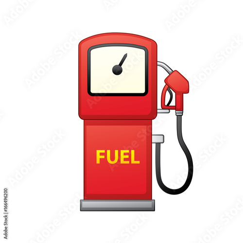 Gasoline fuel pump isolated. Petrol filling station icon.