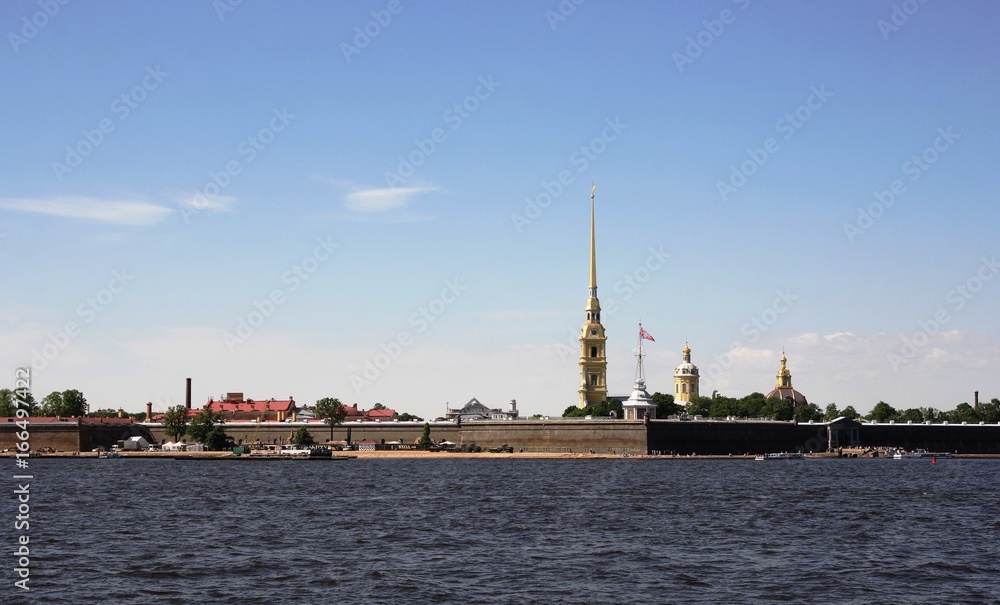 Fototapeta premium View of the Peter and Paul fortress and the Neva river. Saint Petersburg