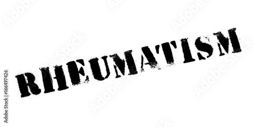 Rheumatism rubber stamp. Grunge design with dust scratches. Effects can be easily removed for a clean, crisp look. Color is easily changed.