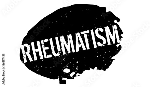 Rheumatism rubber stamp. Grunge design with dust scratches. Effects can be easily removed for a clean, crisp look. Color is easily changed.
