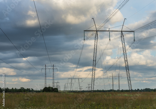 Power lines in the field