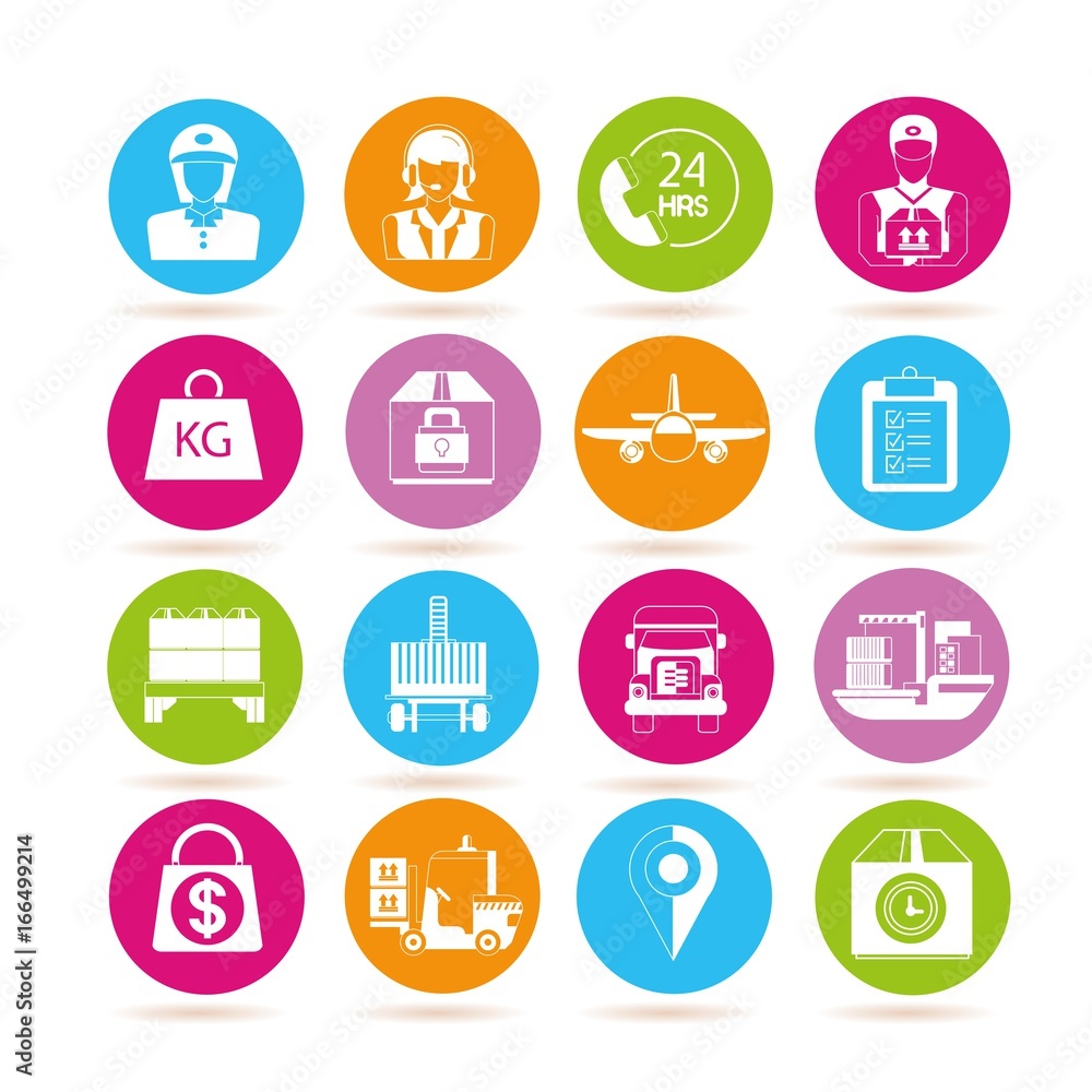 shipping and customer support icons shipping and customer support icons