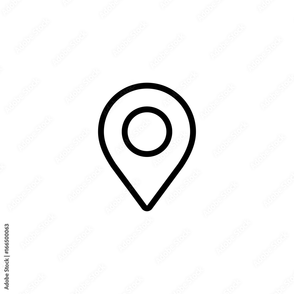 thin line google map, pin point, location icon on white background Stock  Vector | Adobe Stock