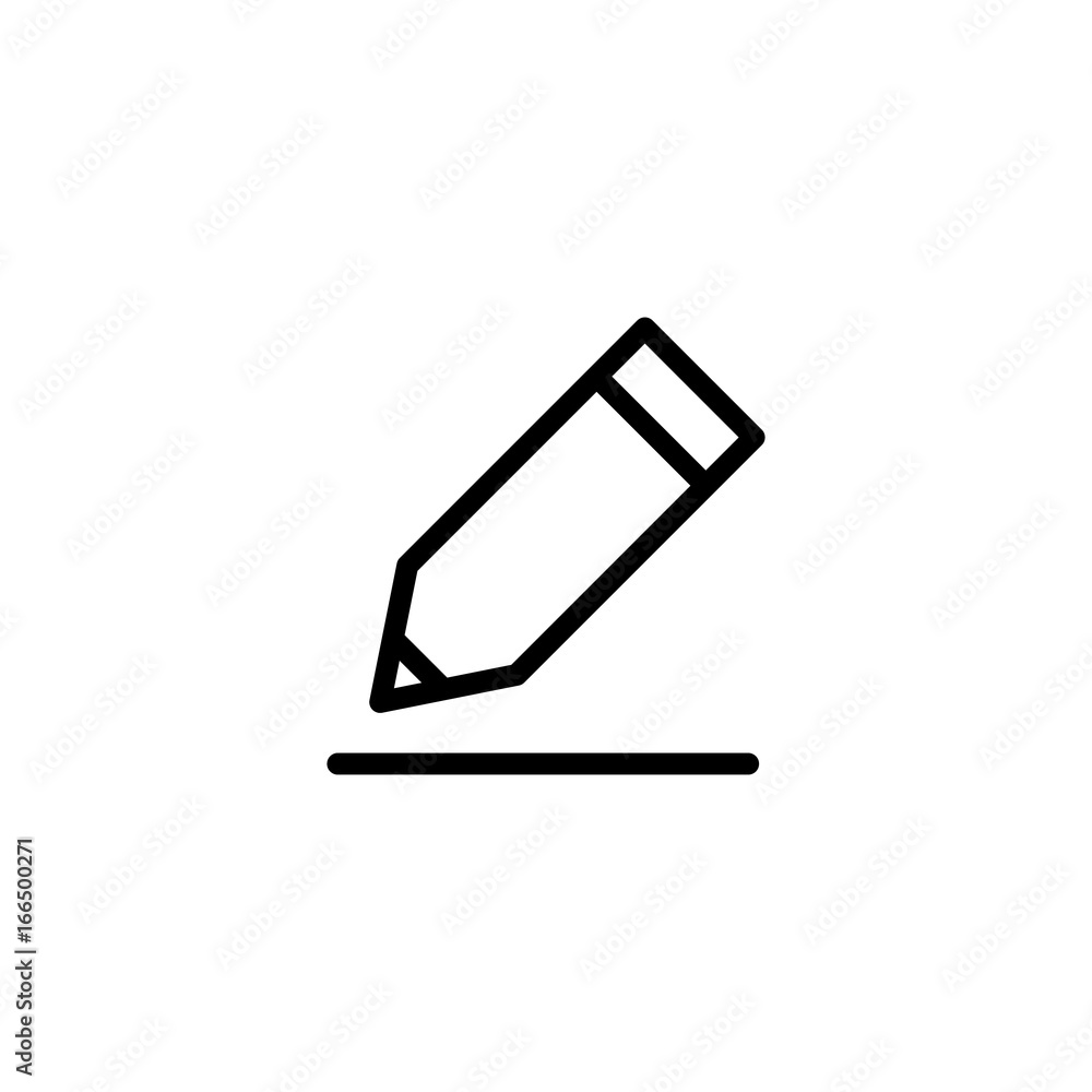 thin line pencil icon on white background thin line pencil icon on white background