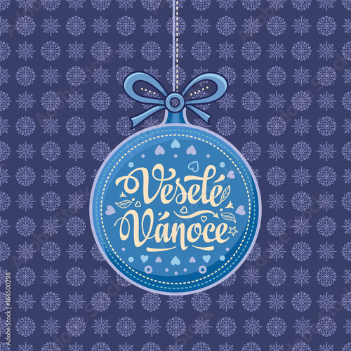 Vesele Vanoce Greeting Card in heart form.
