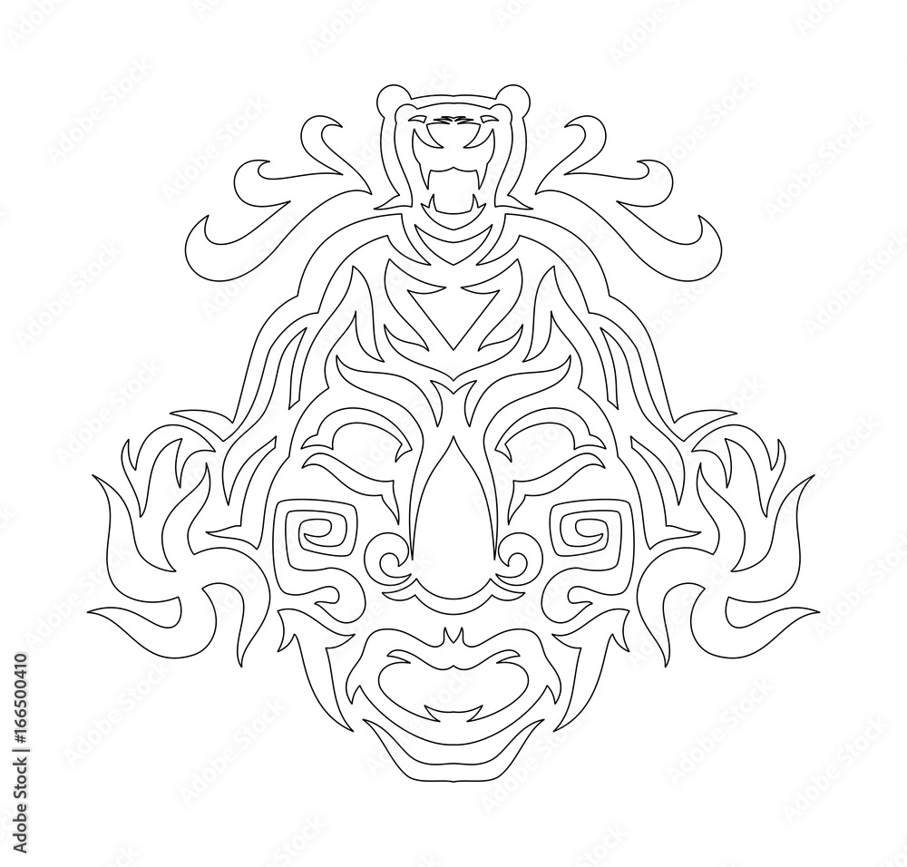Ethnic mask icon or inca flat mask. Tribal ethnic mask vector illustration Ethnic mask icon or inca flat mask. Tribal ethnic mask vector illustration