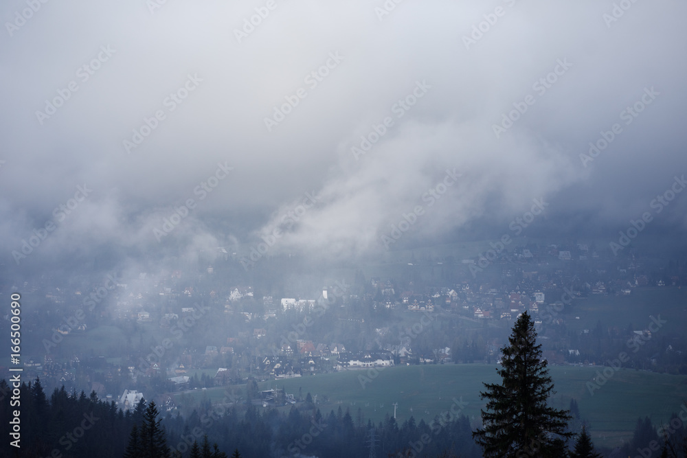 Mountain peaks in clouds Mountain peaks in clouds