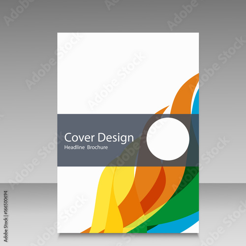 Brochure in colors of Brazil flag. Vector color concept