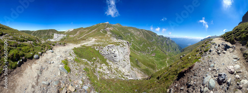 Panoramic view of Mount Bucegi on summer