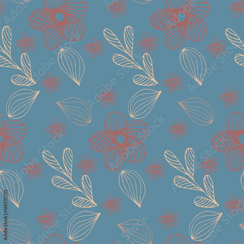 Seamless pattern hand drawn flowers