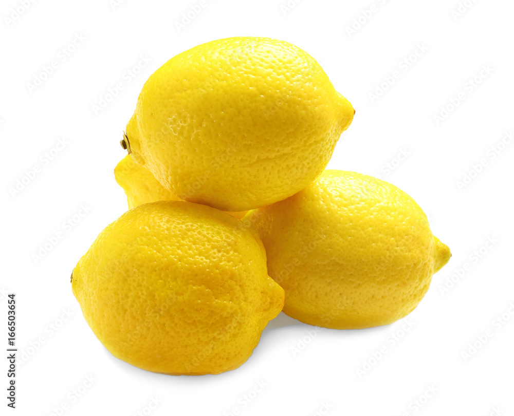 Heap of delicious fresh lemons on white background Heap of delicious fresh lemons on white background