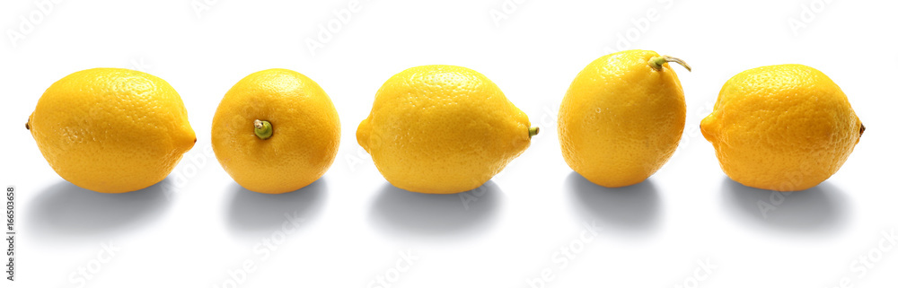 Delicious fresh lemons on white background Delicious fresh lemons on white background