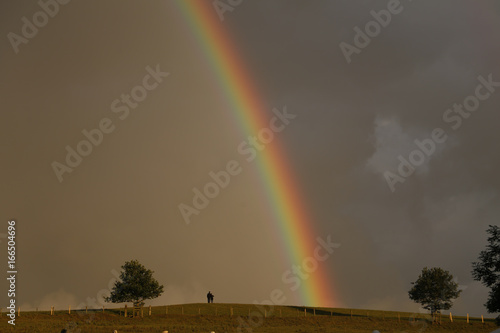 Couple by the rainbow