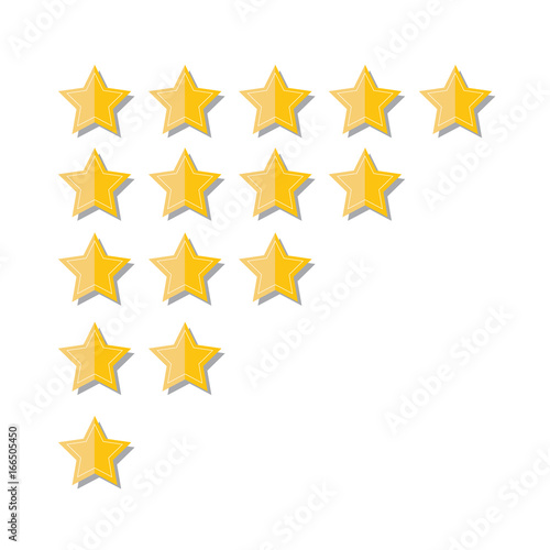 Rating golden stars. Feedback  reputation and quality concept. Hand pointing  finger pointing to five star rating. Customer review concept. Vector