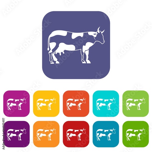 Cow icons set