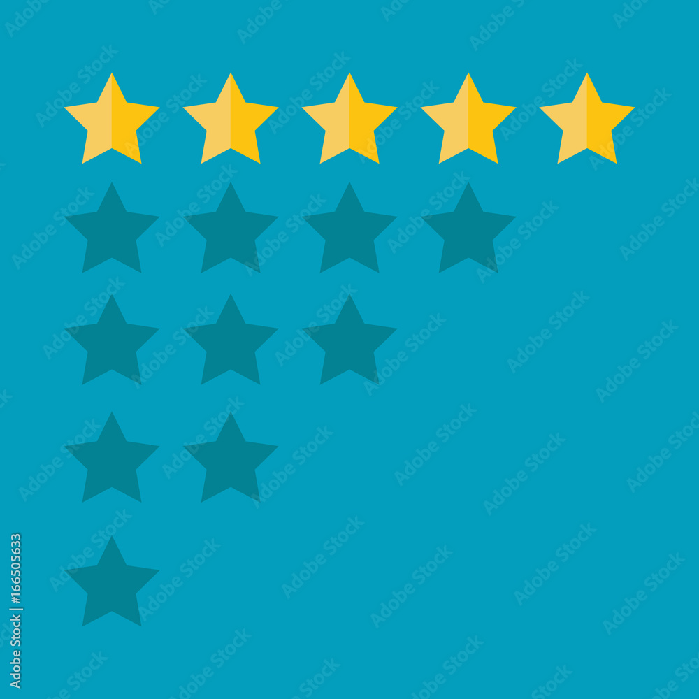 Customer review concept. Vector. Rating golden stars. Feedback, reputation and quality concept. Customer review concept. Vector. Rating golden stars. Feedback, reputation and quality concept.