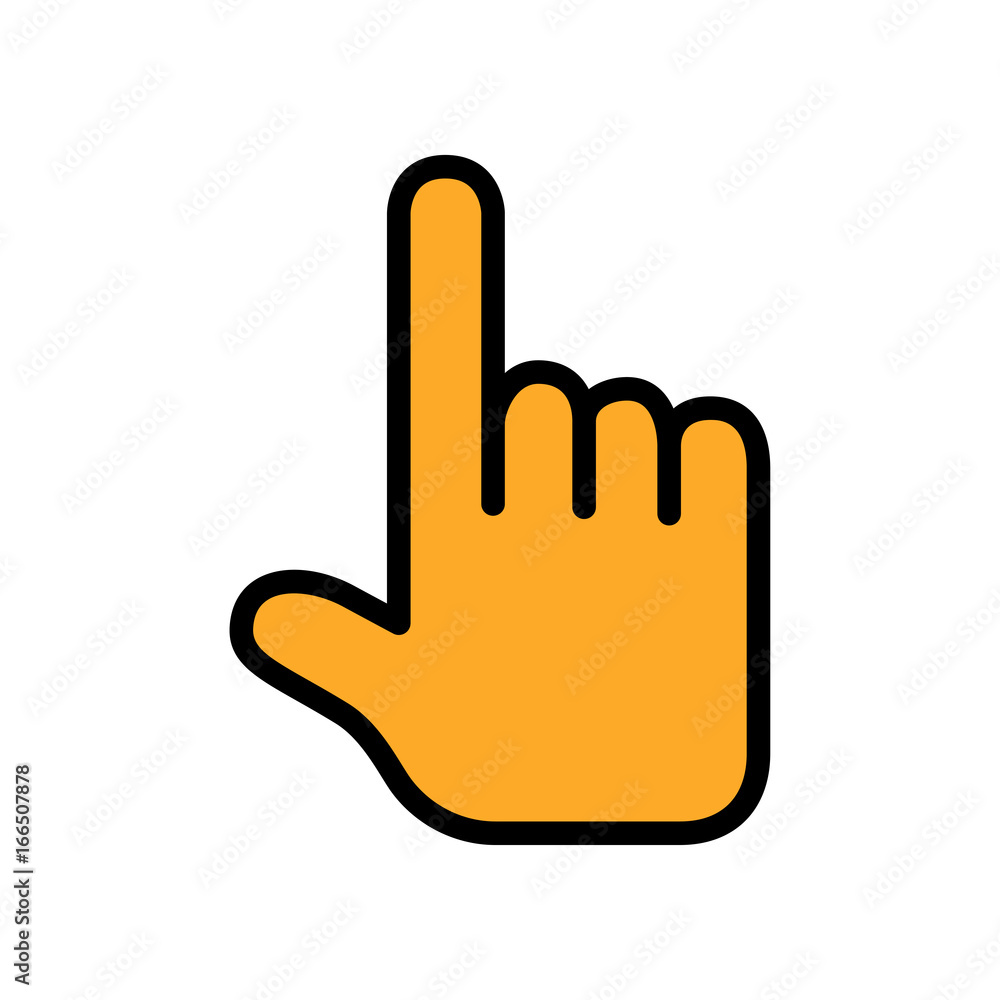 Fototapeta premium Touching or pointing hand flat icon. Vector illustration