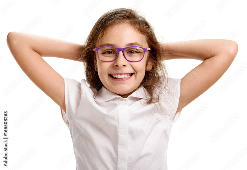 Happy schoolgirl resting Happy schoolgirl resting