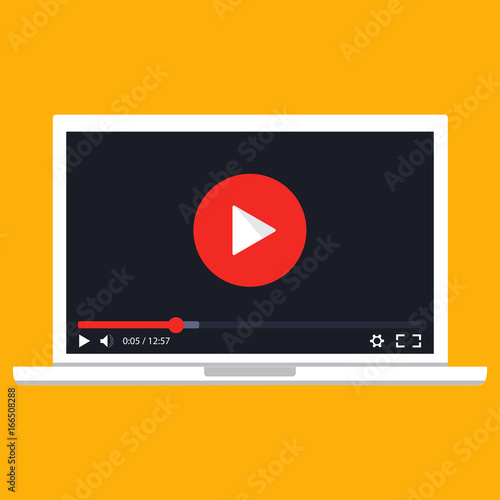 Streaming video. Vector. Online video concept. Internet video illustration. Online learning concept.