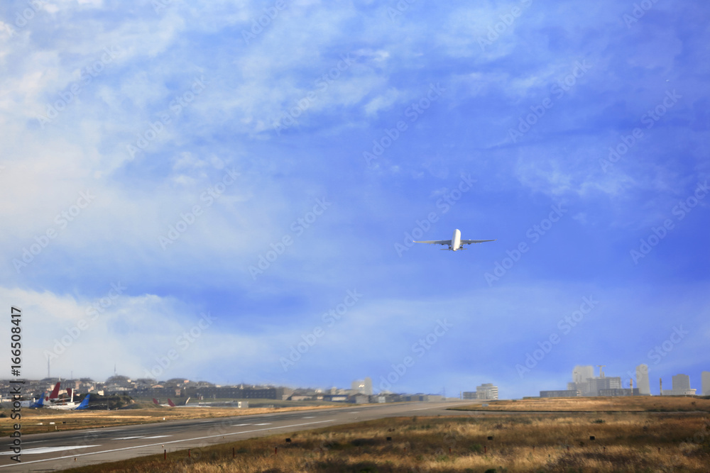 Fototapeta premium Airport with many airplanes