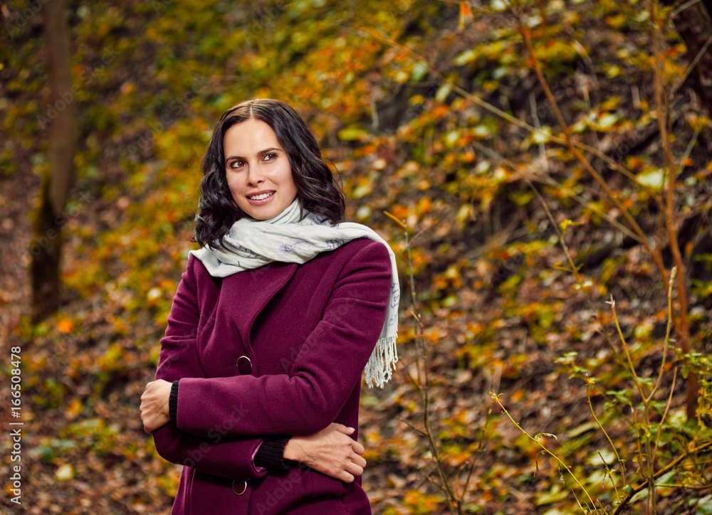 adult Woman on nature in forest adult Woman on nature in forest