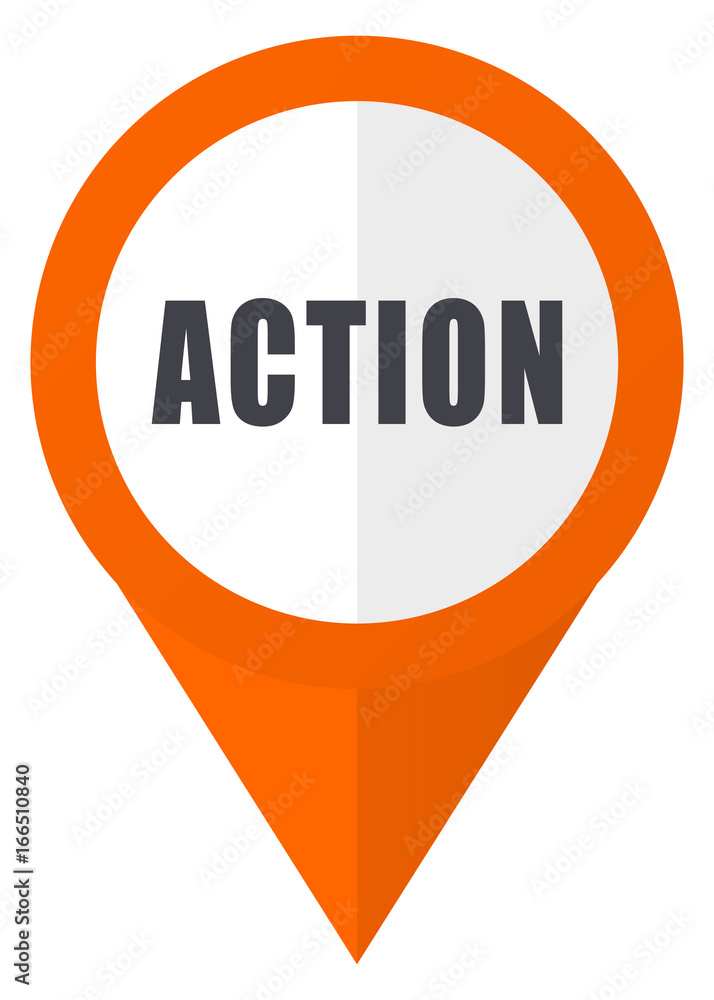 Action orange pointer vector icon in eps 10 isolated on white background. Action orange pointer vector icon in eps 10 isolated on white background.