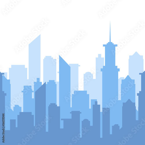 Vector illustration. City skyline silhouette. Urban landscape.