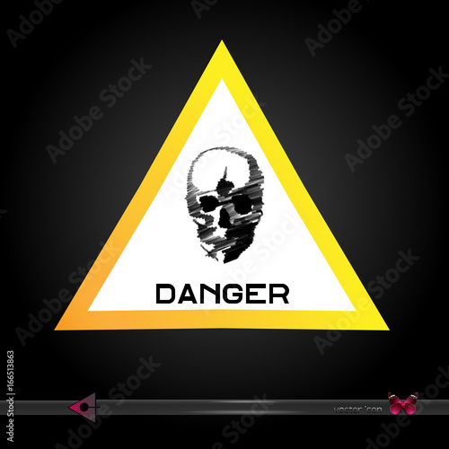 Vector. The sign of danger. Yellow triangle