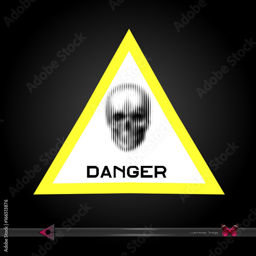 Vector. The sign of danger. Yellow triangle
